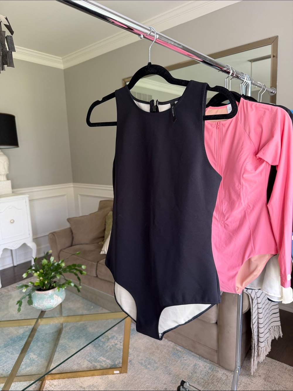 Rochelle Sara Black Sleeveless One-Piece Bodysuit